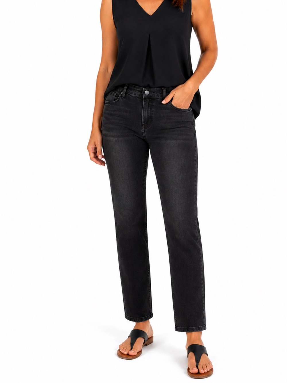NYDJ Women's Black Straight Leg Jeans
